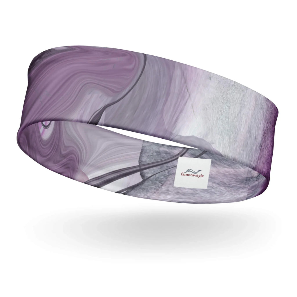 Lila Sport-Stirnband feuchtigkeitsabsorbierend für Yoga Running und Fitness - Seitenansicht
