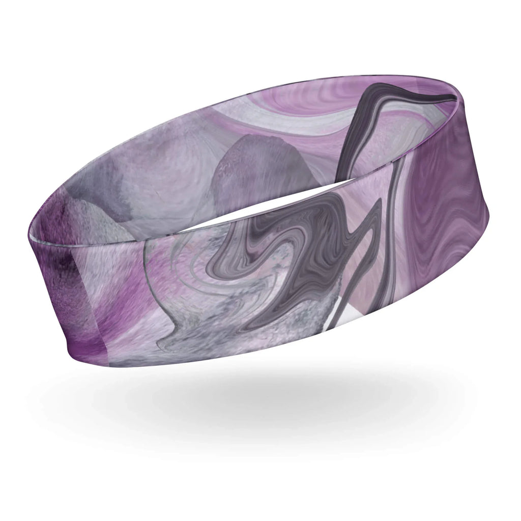 Lila Sport-Stirnband feuchtigkeitsabsorbierend für Yoga Running und Fitness - Detailansicht Material
