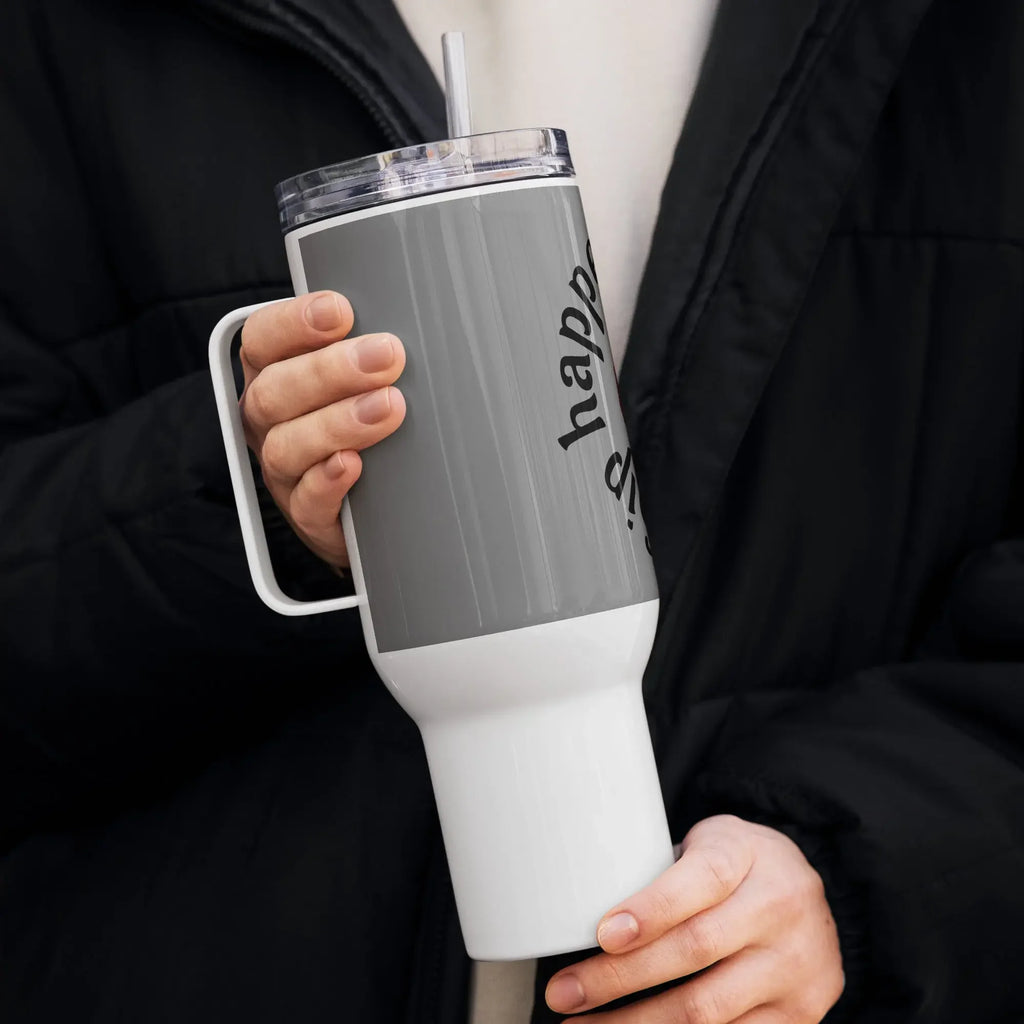 Thermobecher Edelstahl Silber - Vorderansicht - famora-style"