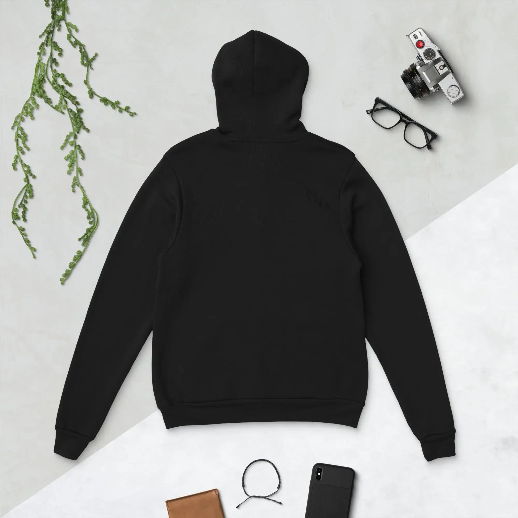 Unisex Premium Hoodie in Schwarz - Rückenansicht