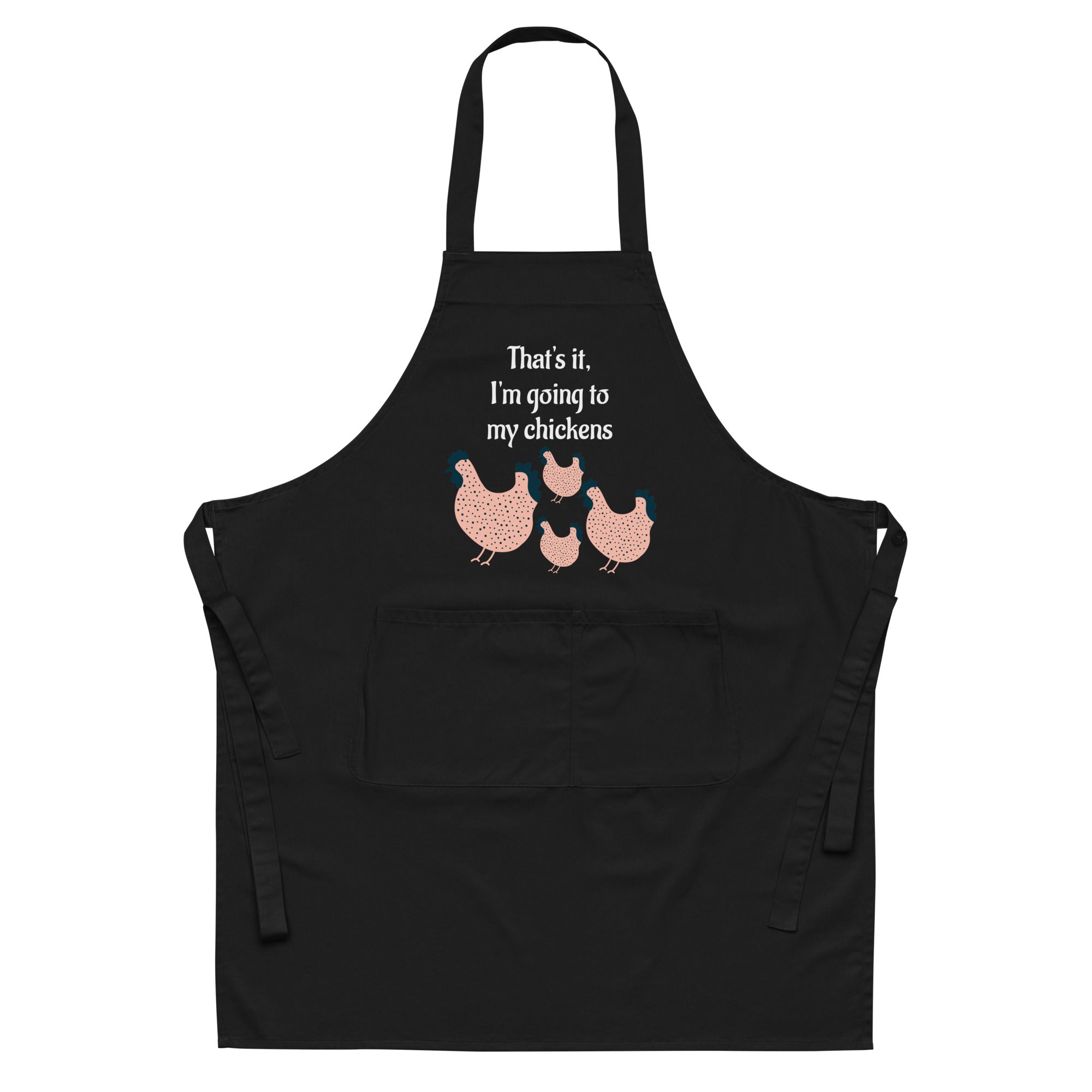 "Bio-Kochschürze schwarz - Vorderansicht - famora-style 👨‍🍳