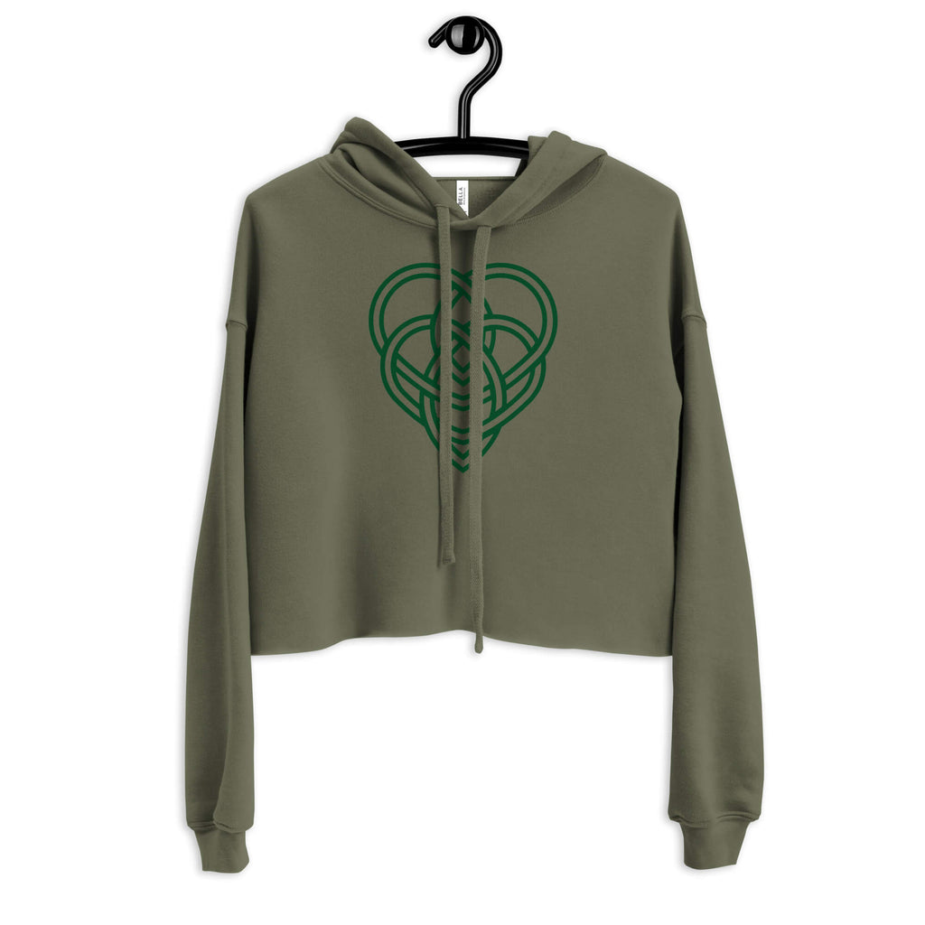 Kuschelig weicher Crop-Hoodie Military Green - Perfekt für entspannte Tage