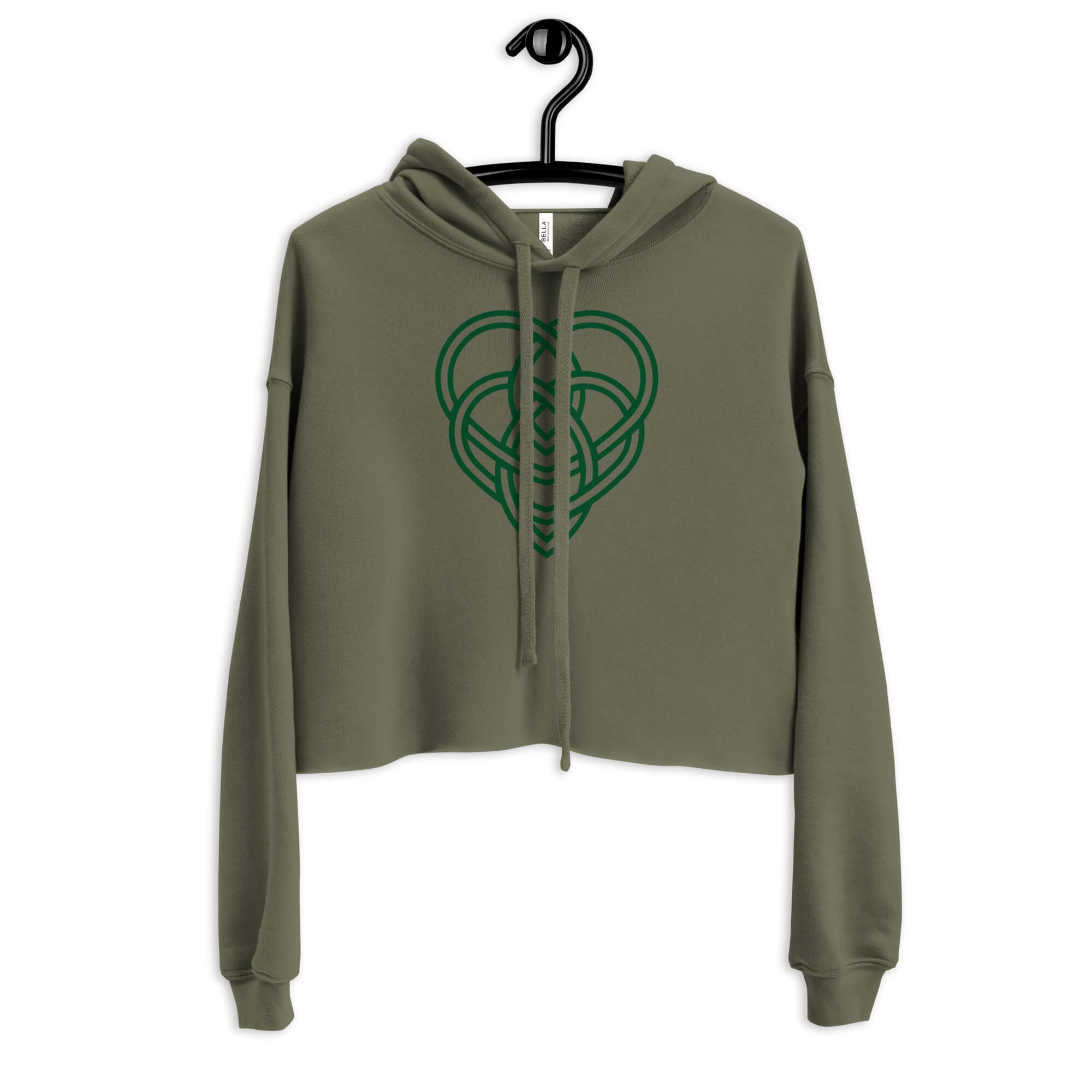 Kuschelig weicher Crop-Hoodie Military Green - Perfekt für entspannte Tage