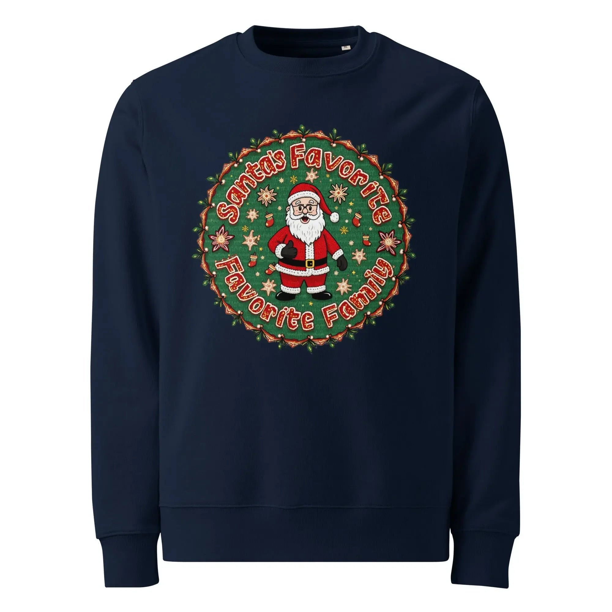 Unisex-Öko-Pullover French Navy Vorderansicht