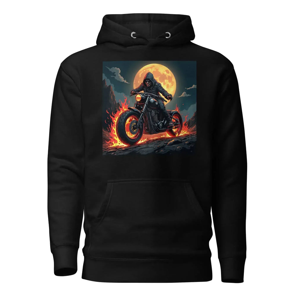 Premium Hoodie schwarz - Vorderansicht Detailaufnahme Kapuze