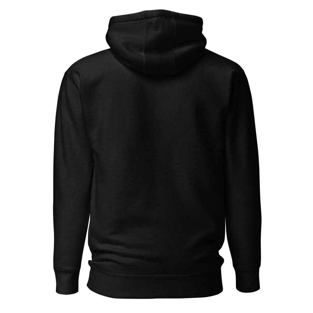 Hoodie schwarz Premium - Rückansicht mit Kapuze