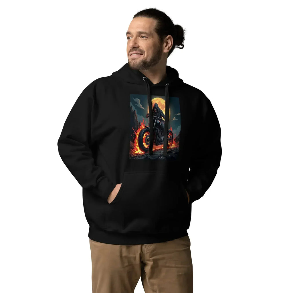 Hoodie schwarz Unisex - Frontansicht Model Passform