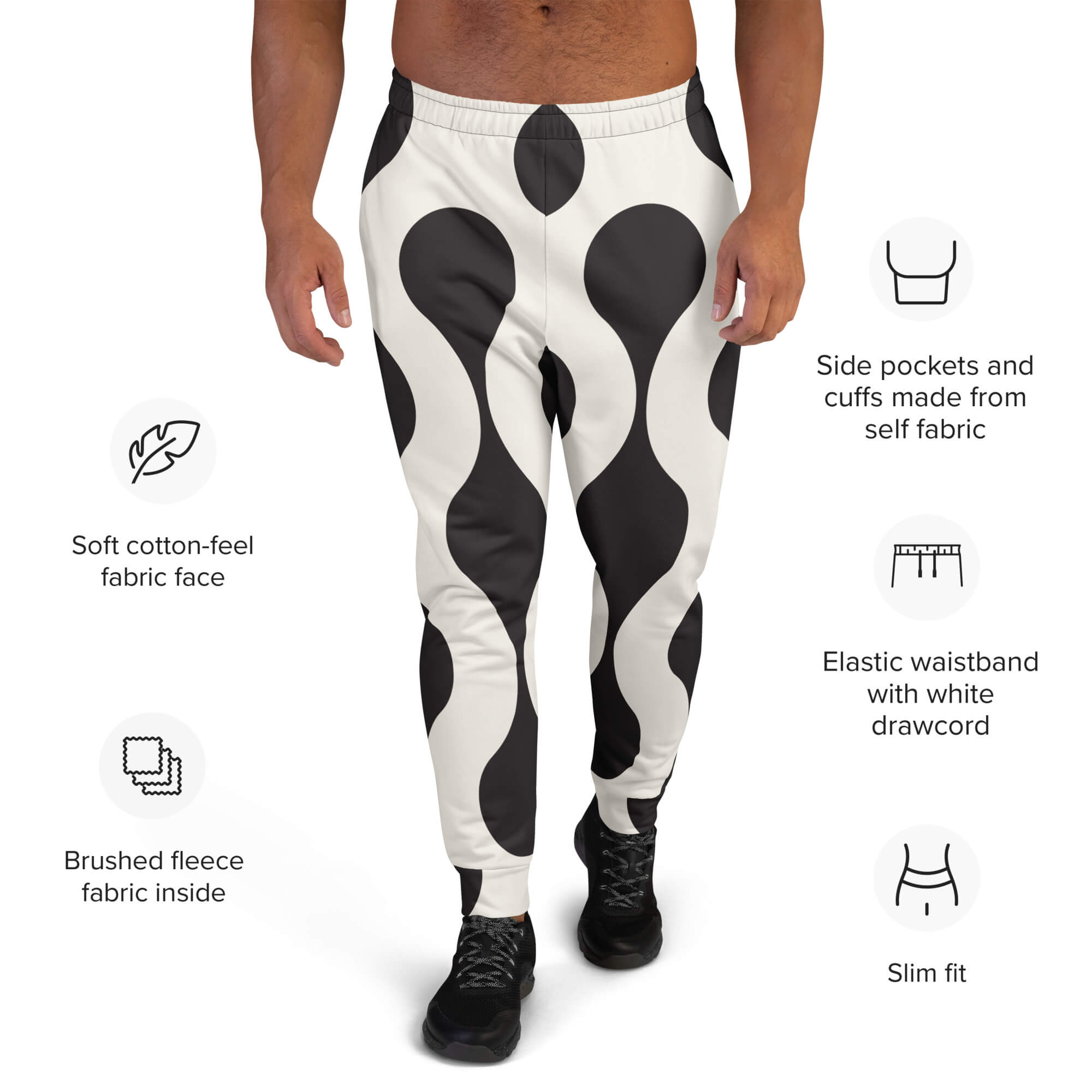 ✨ Recycelte Herren-Jogginghose – Vorderansicht mit elastischem Bund