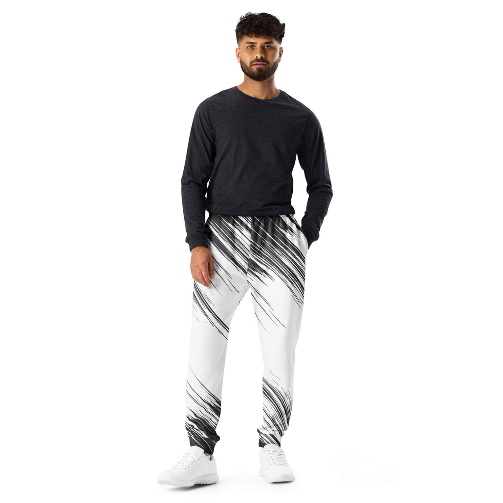 Weiche Herren-Jogginghose in Weiß – Frontansicht mit bequemem Schnitt
