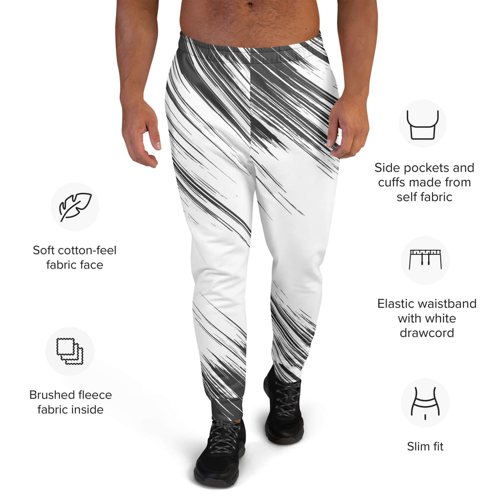 Weiche Unisex-Sporthose in Weiß – Komplettansicht vorne
