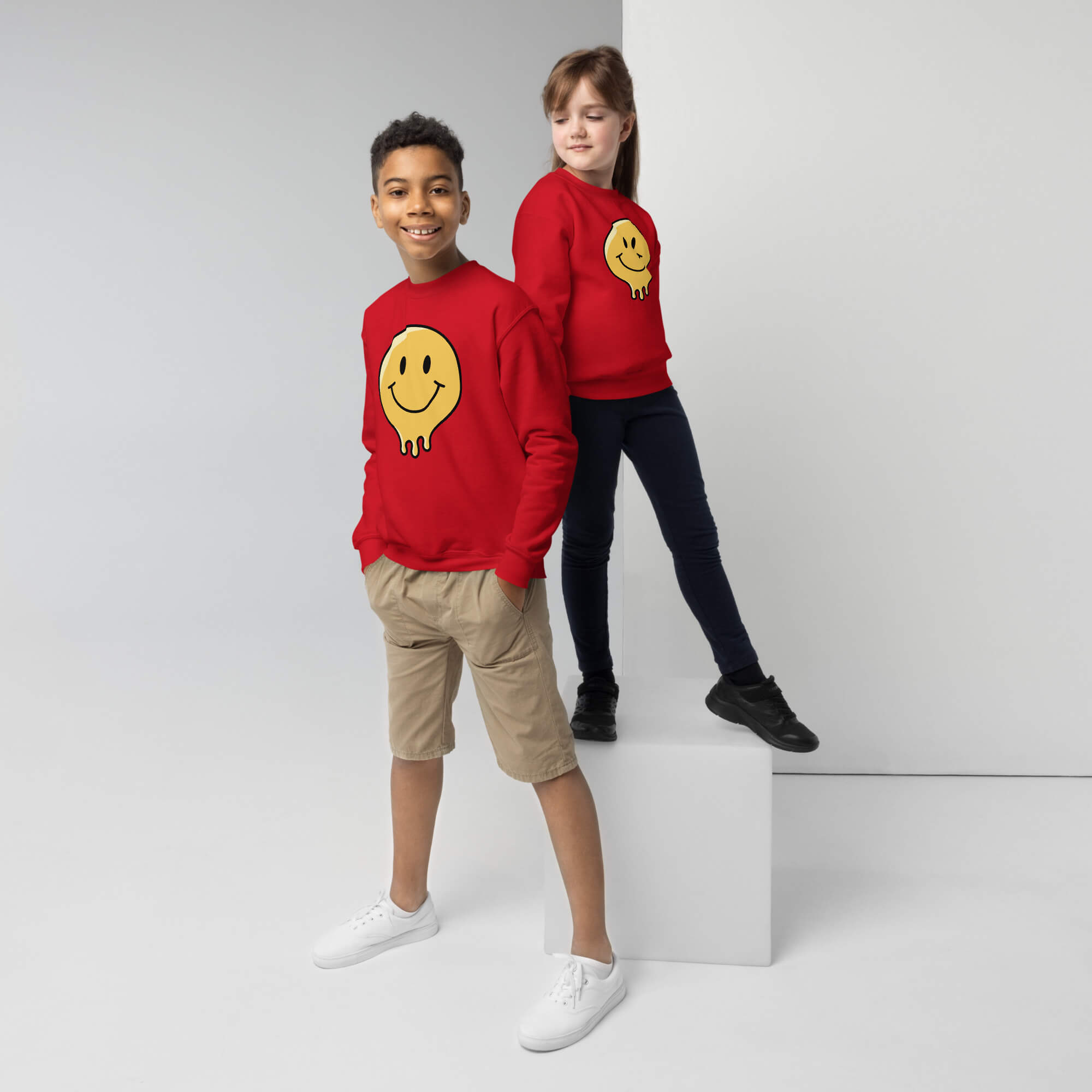 Jugend T-Shirt Rundhals rot - Unisex Shirt für Teens 10-18 Jahre