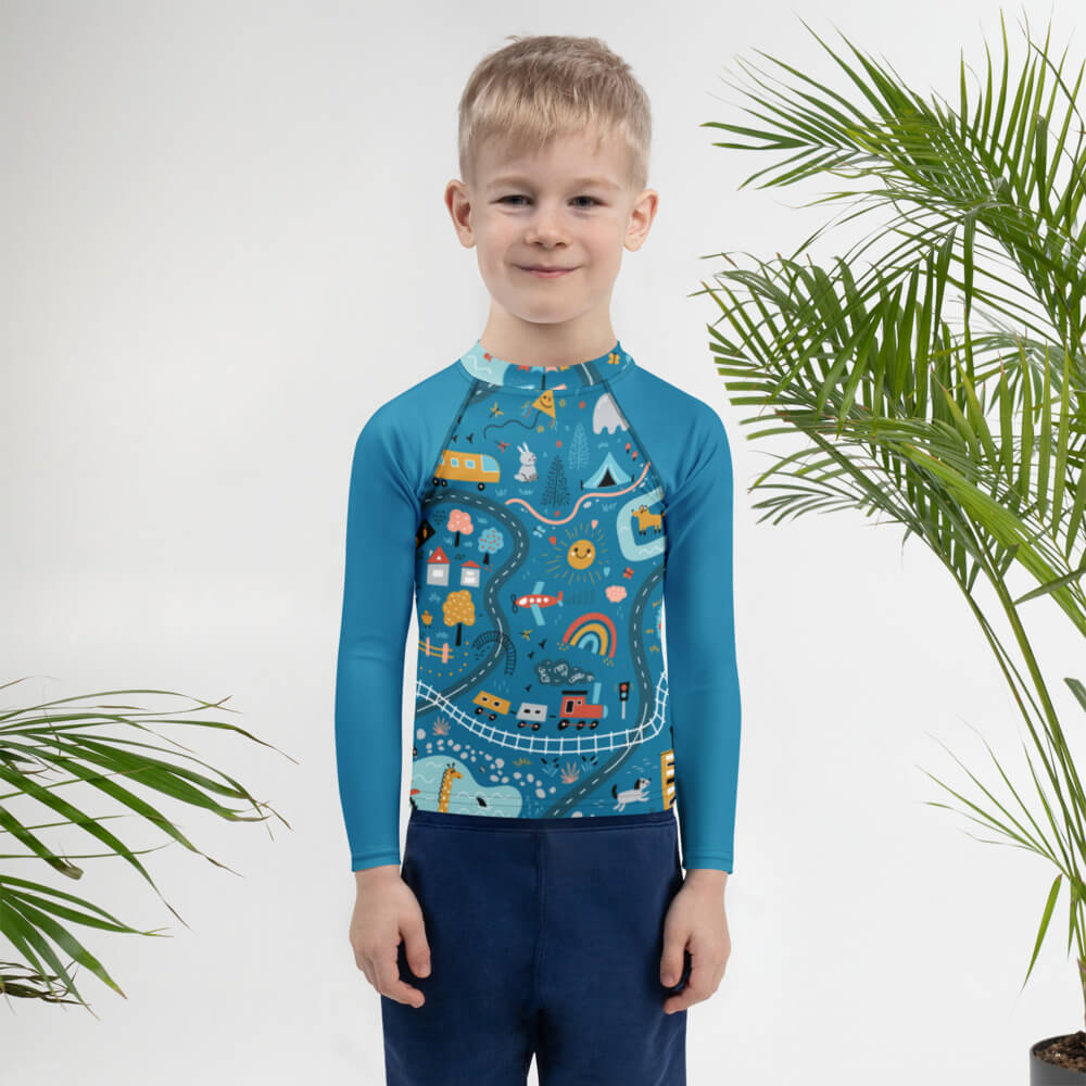 Langarm Rash-Guard für Kinder – UV-Schutz & Wassersport - famora-style