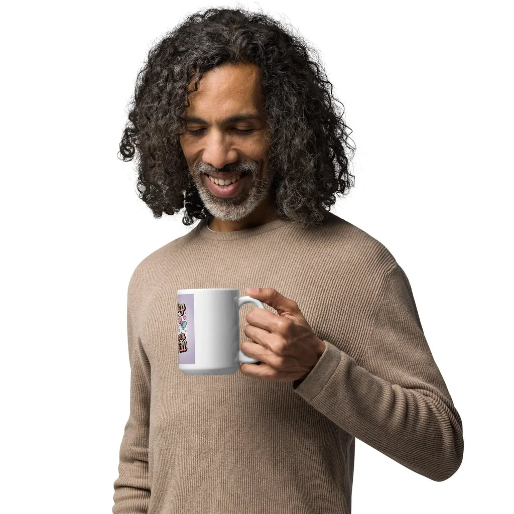 Kaffeetasse glänzend weiß - Seitenansicht rechts