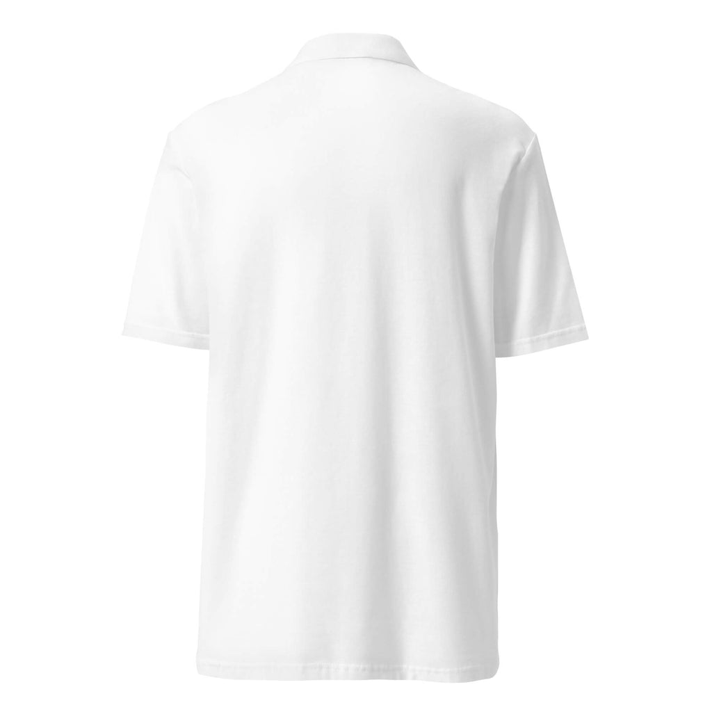Unisex Piqué-Poloshirt weiß – Rückansicht
