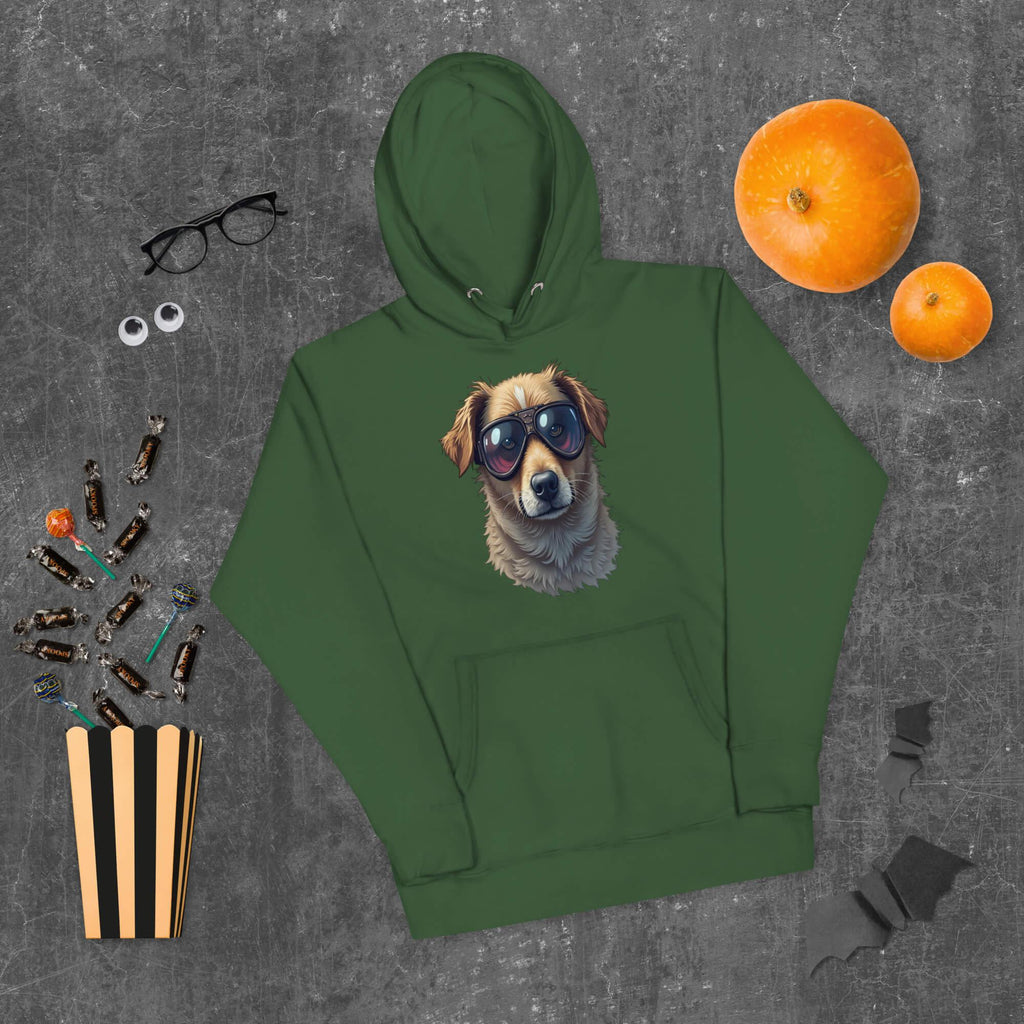 Unisex-Kapuzenpullover in Waldgrün - Vorderansicht