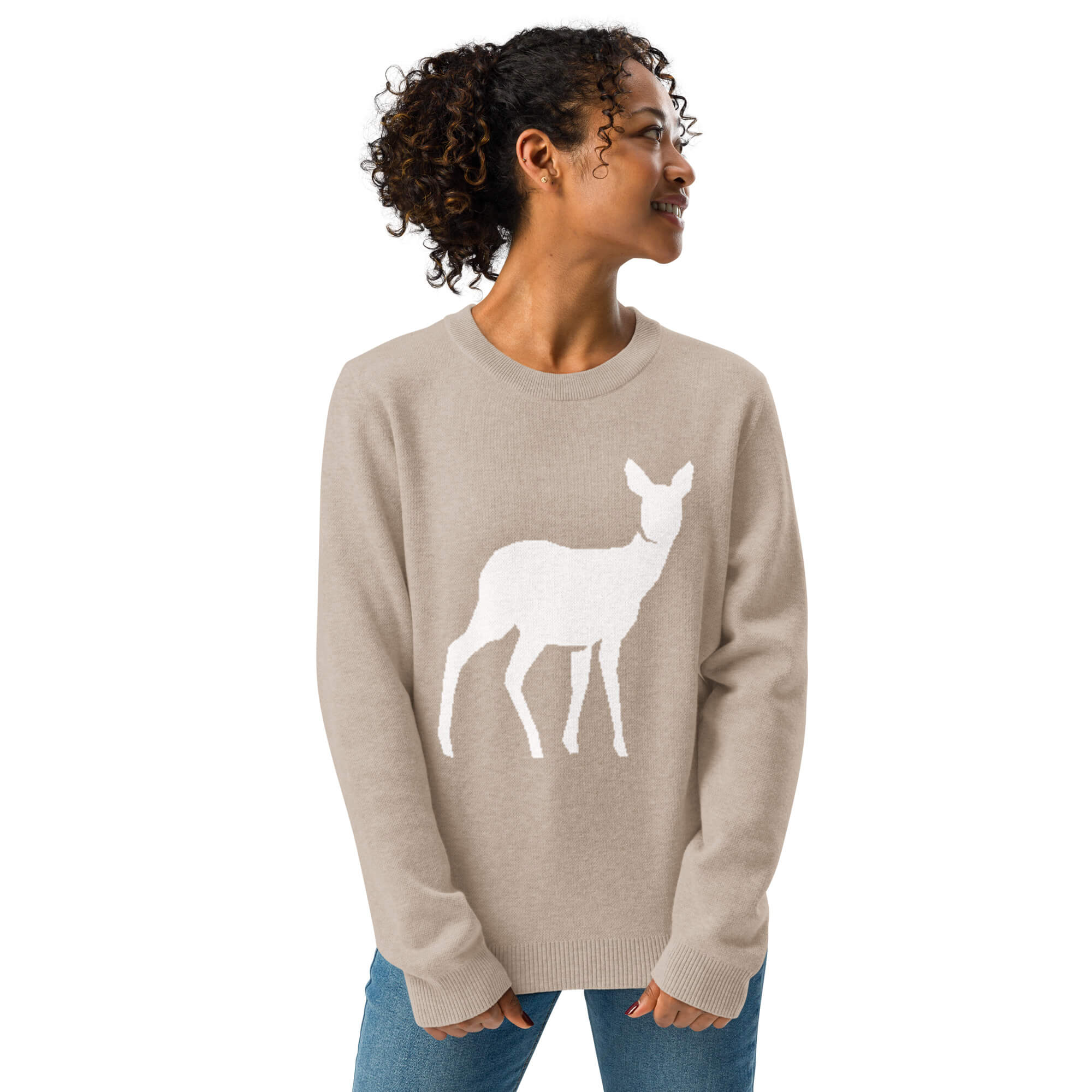Warmer Strickpullover Rundhals – Detailansicht vorne – Hochwertige Strickqualität für kalte Tage
