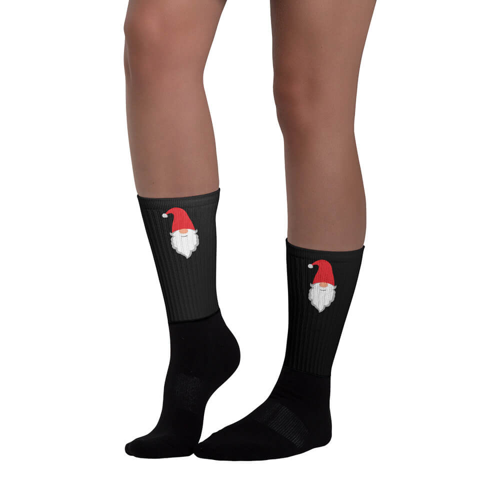 Wichtel-Socken linke Seite - Festliches Weihnachtsdesign für die ganze Familie