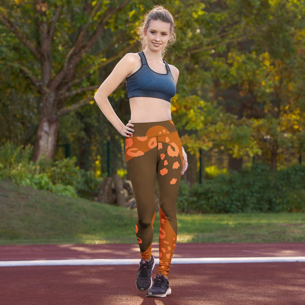 Yoga-Leggings Frontansicht - Bequeme Fitnesshose aus recyceltem Material