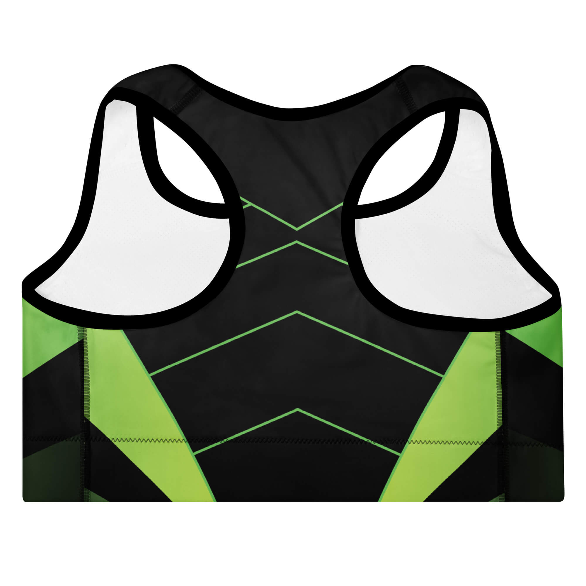 Waldnacht Sport-BH Schwarz-Grün Flatlay – nachhaltige Damen Sportswear XS–2XL | Famora-Stil
