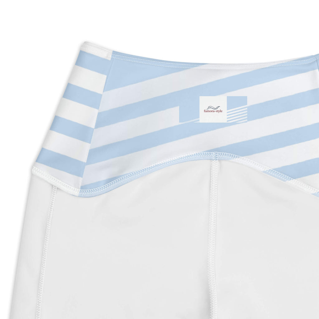 Himmelsblau Leggings Materialdetail – weich dehnbar und nachhaltig | famora-style