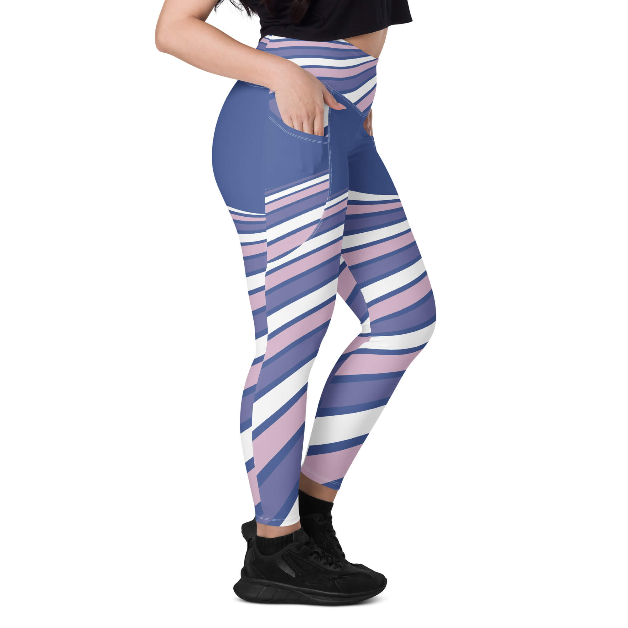 Abendrot Leggings Seitenansicht – High-Waist fuer aktive Frauen 50+ | famora-style
