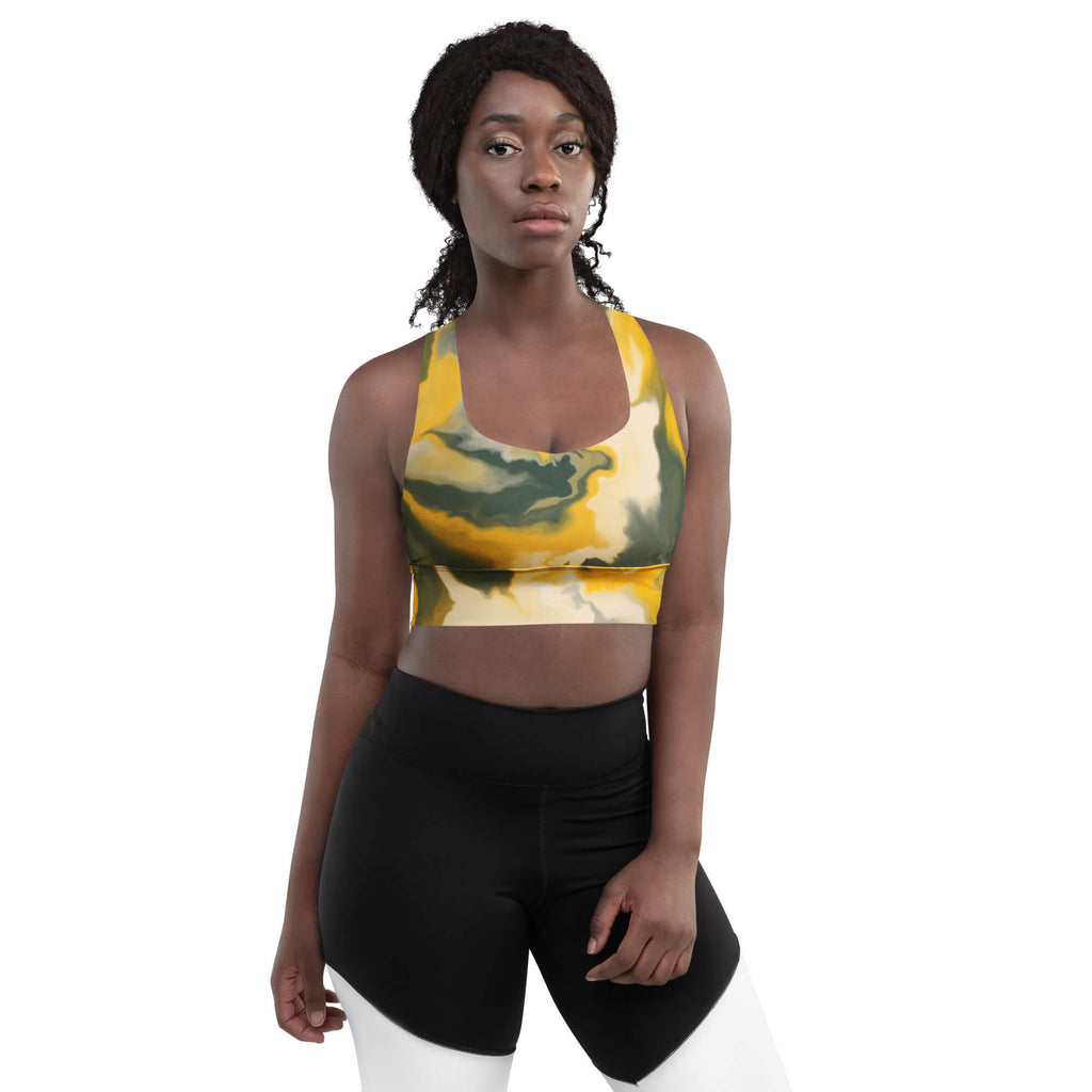Pure Strength Longline Sport-BH – Vorderansicht – Blickdichter Sport-BH für Yoga & Training