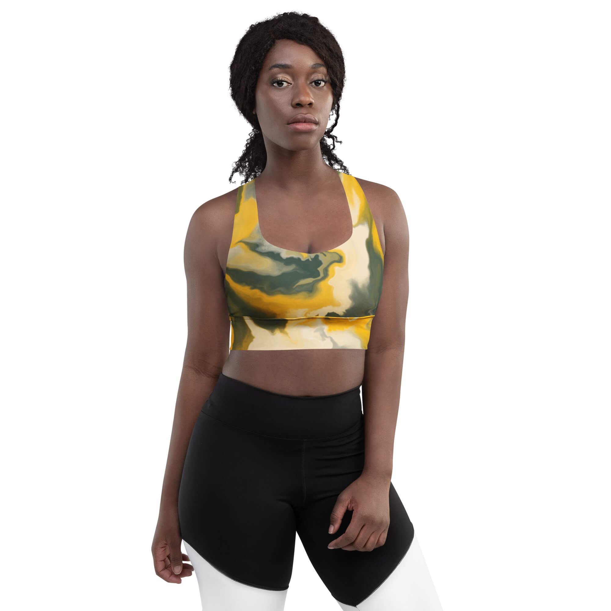Pure Strength Longline Sport-BH – Vorderansicht – Blickdichter Sport-BH für Yoga & Training