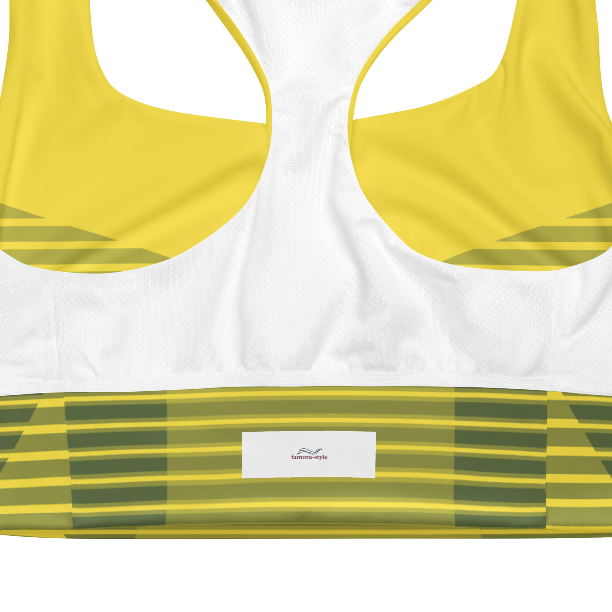 Sonnenkraft Sport-BH Materialdetail – recyceltes Polyester GRS-zertifiziert | famora-style


