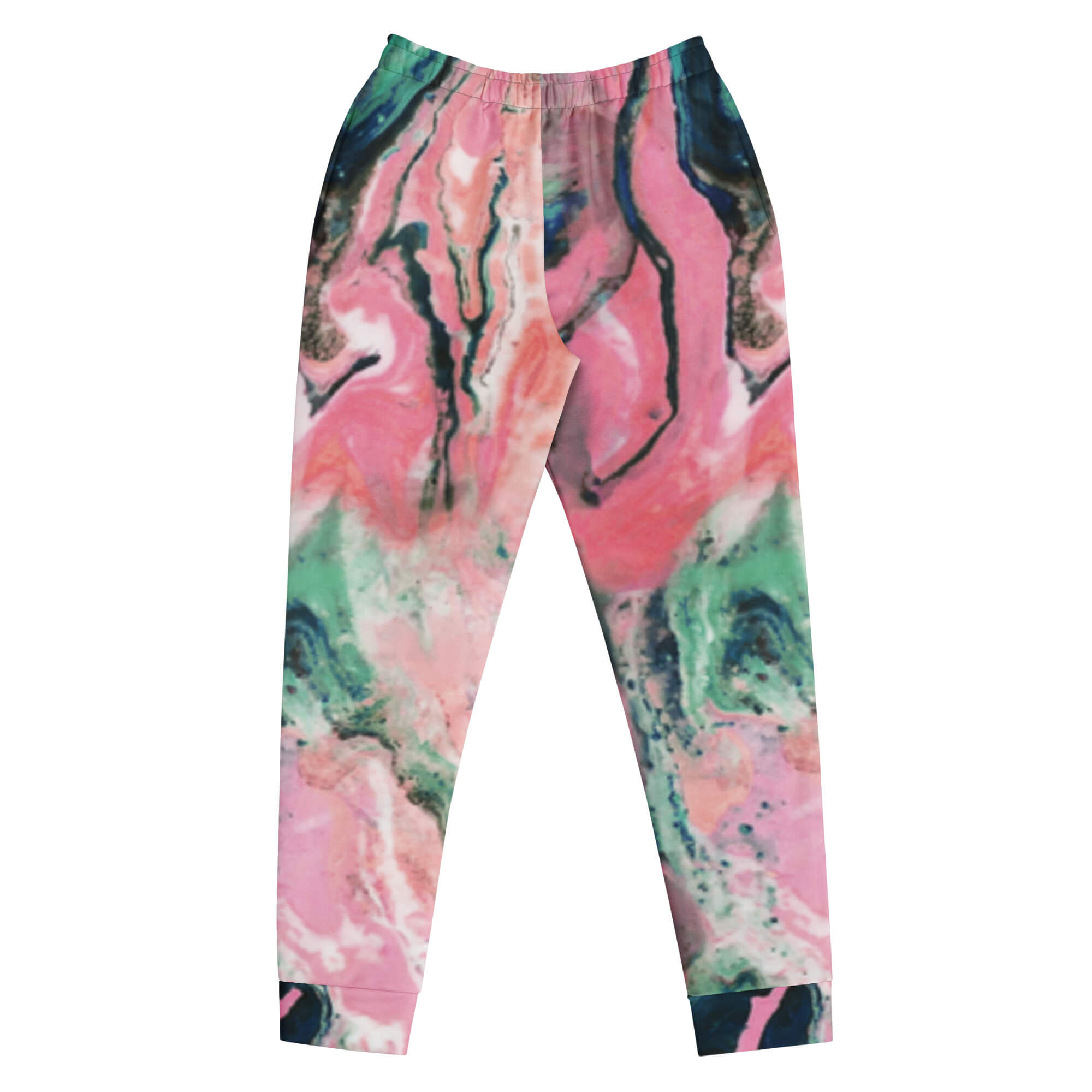 Flow & Balance Jogginghose – Rückansicht weiß – Recycelter Polyester, schmale Passform
