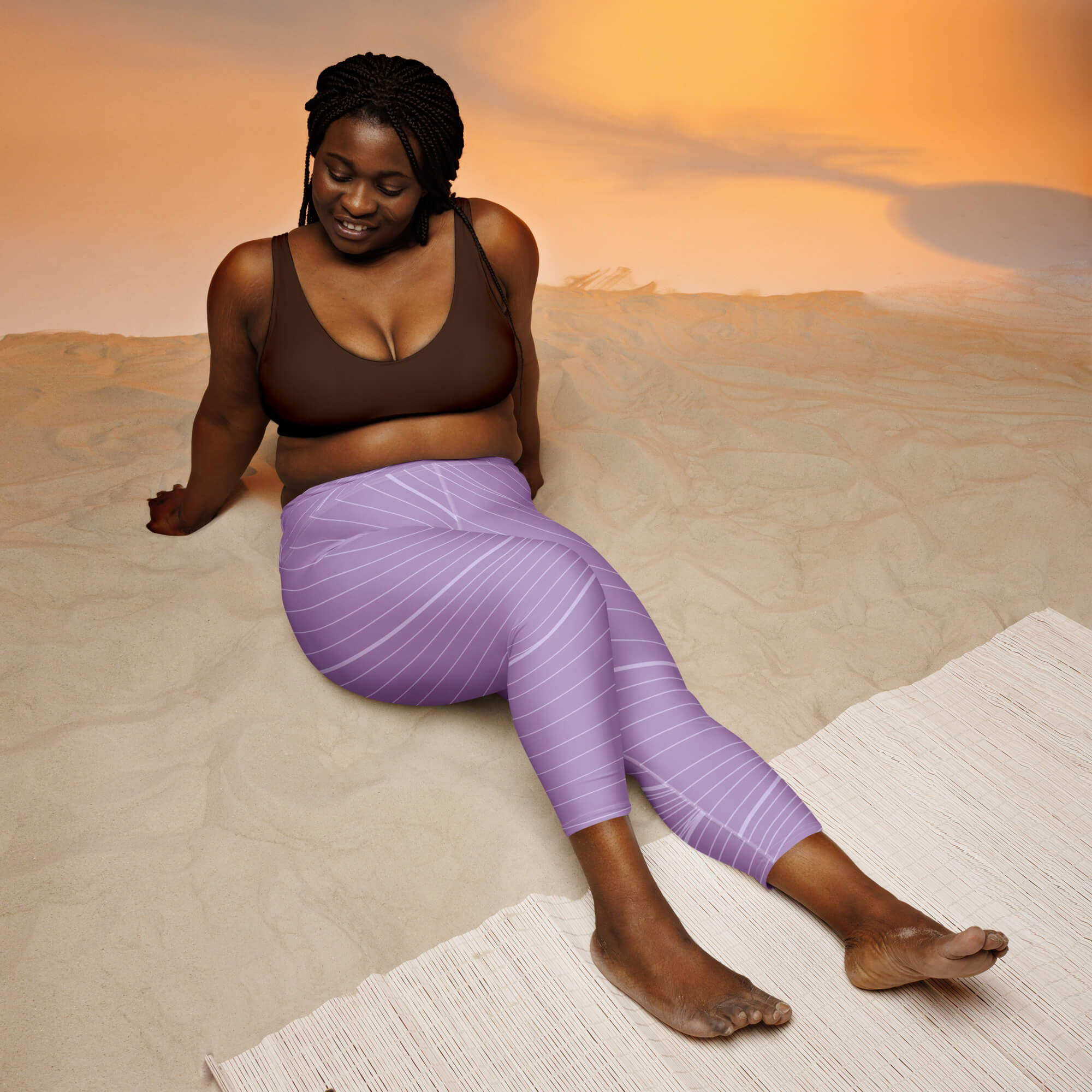  Freier Atem Capri Leggings Flieder – kurze Yoga-Leggings für Frauen 50+ | famora-style