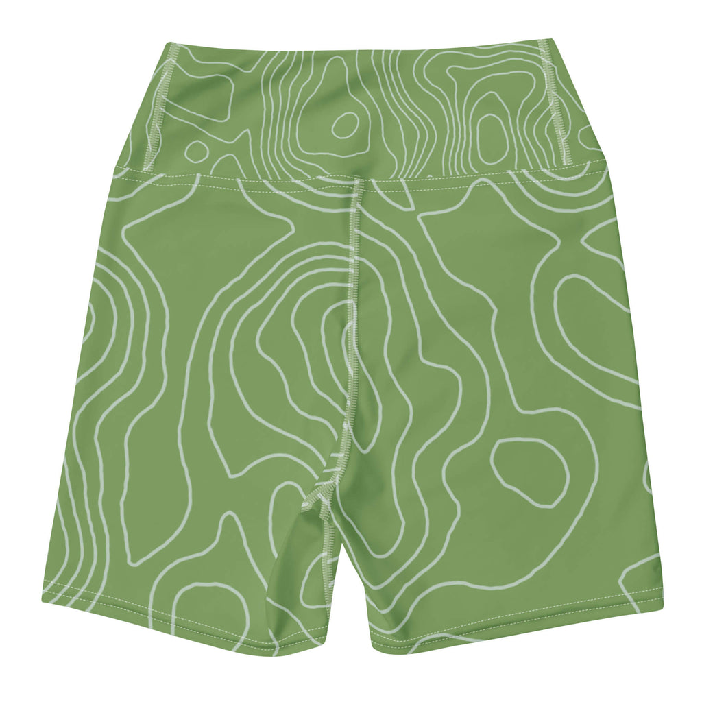 Leichtigkeit Yoga Shorts Grün Flatlay – nachhaltige Damen Sportswear XS–XL | Famora-Stil