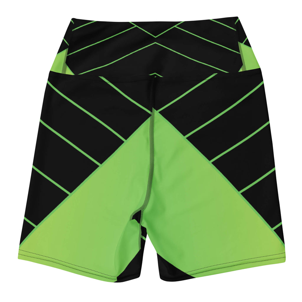 Waldkraft Yoga Shorts Schwarz-Grün Rückansicht – High-Waist mit Vier-Wege-Stretch | Famora-Stil