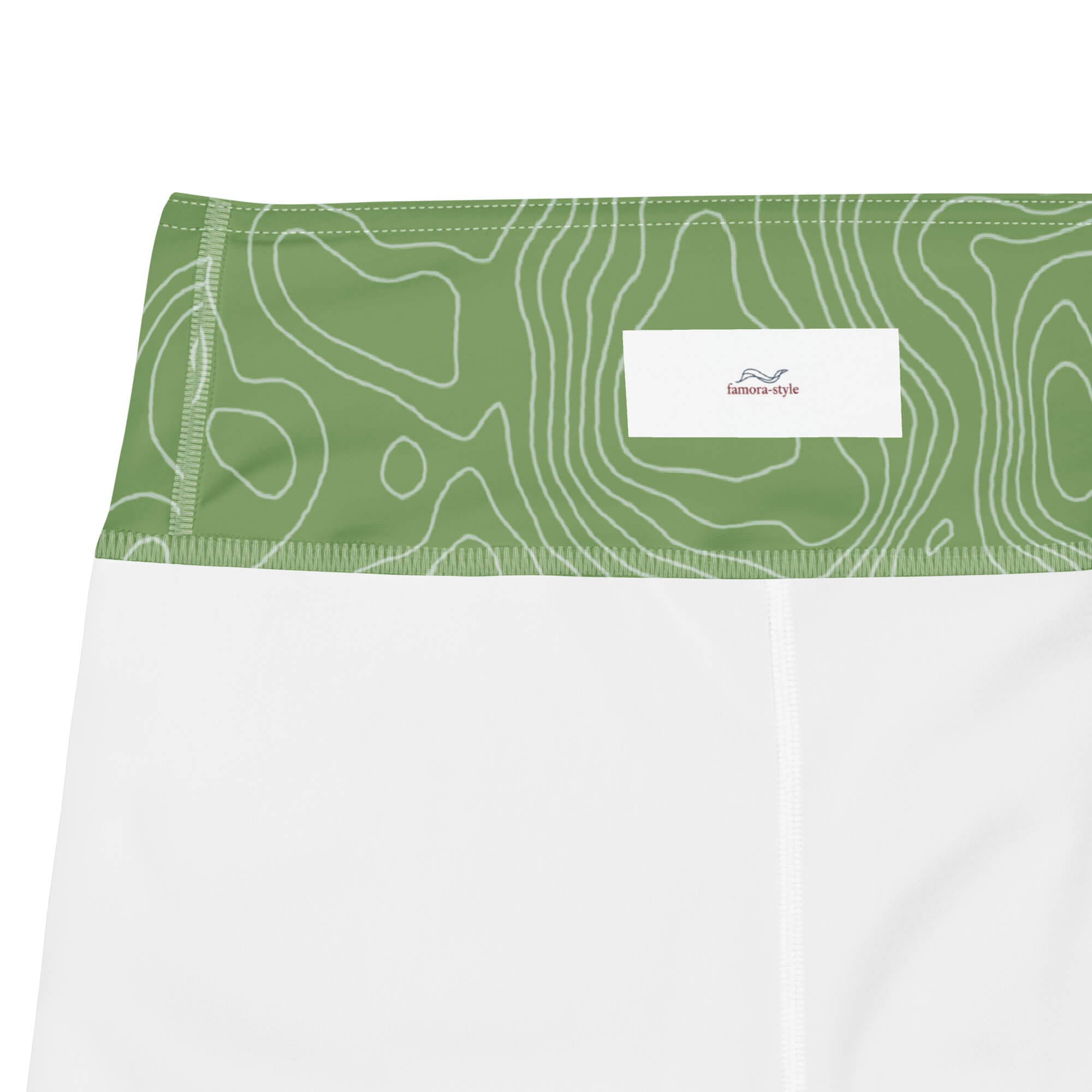 Leichtigkeit Yoga Shorts – Detail High-Waist-Bund mit angenehmer Kompression | Famora-Stil