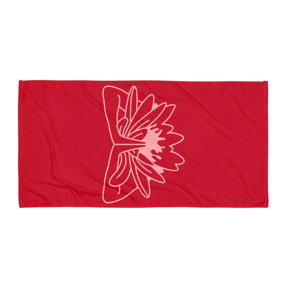 Badehandtuch flach ausgebreitet - Allover-Design Detailansicht ✨"