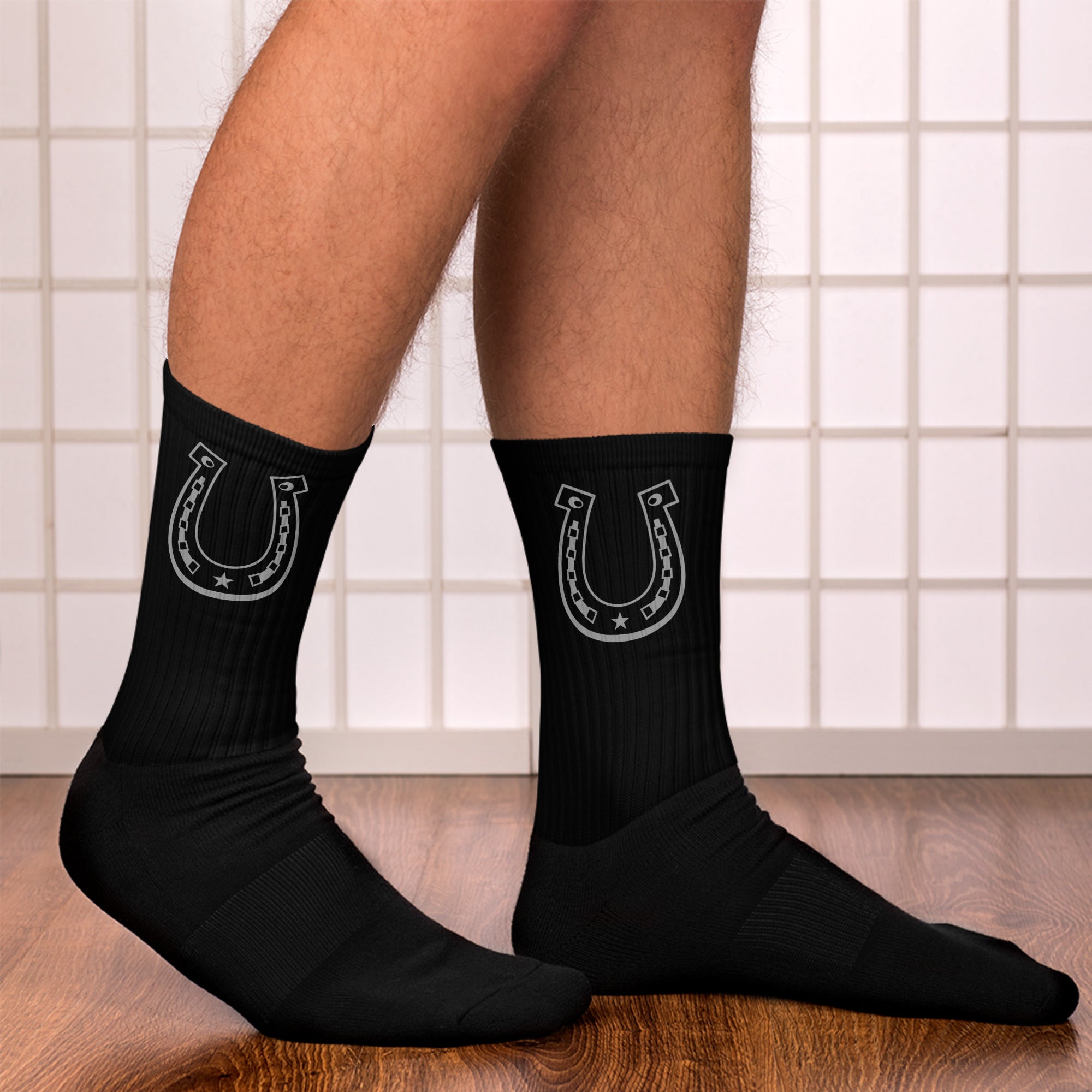 Weiche Unisex-Socken mit schwarzem Fuß – rechte Socke Seitenansicht
