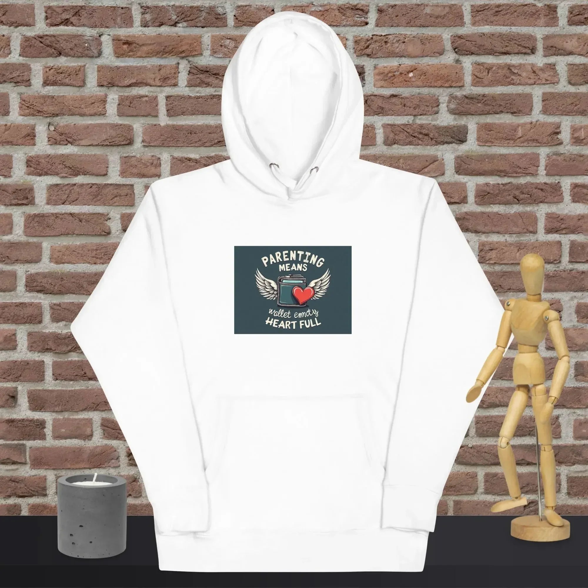 Weißer Premium Hoodie Unisex -Vorderansicht