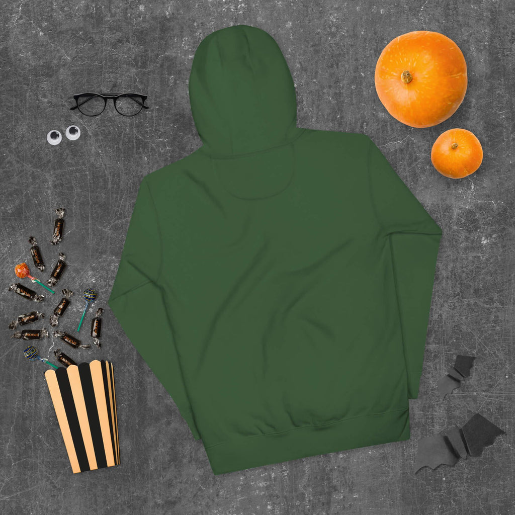 Unisex-Kapuzenpullover in Waldgrün - Rückansicht