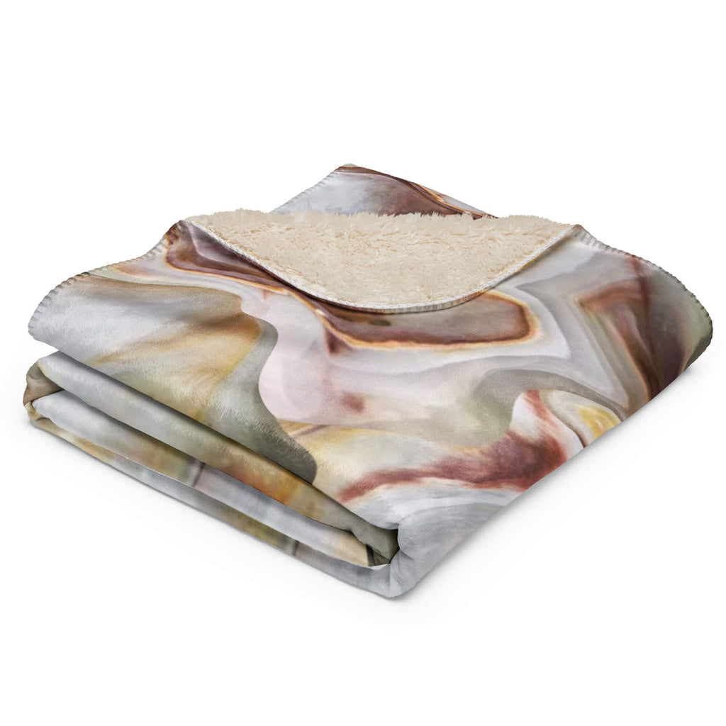 Sherpa-Kuscheldecke in warmen Tan-Tönen - Stilvolle Wohnaccessoire