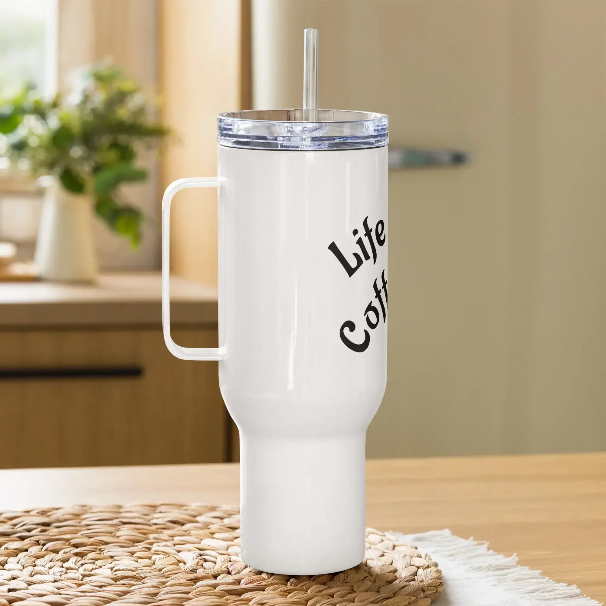 Thermobecher 1200ml Edelstahl mit Strohhalm - famora-style