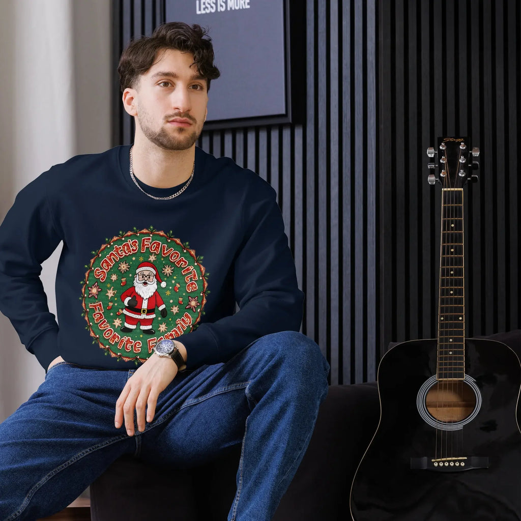 Unisex-Öko-Pullover French Navy Vorderansicht