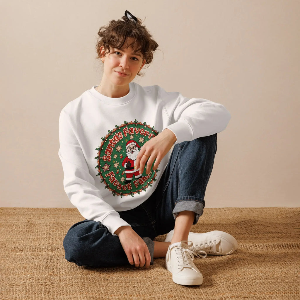 Unisex-Öko-Pullover Weiß Vorderansicht