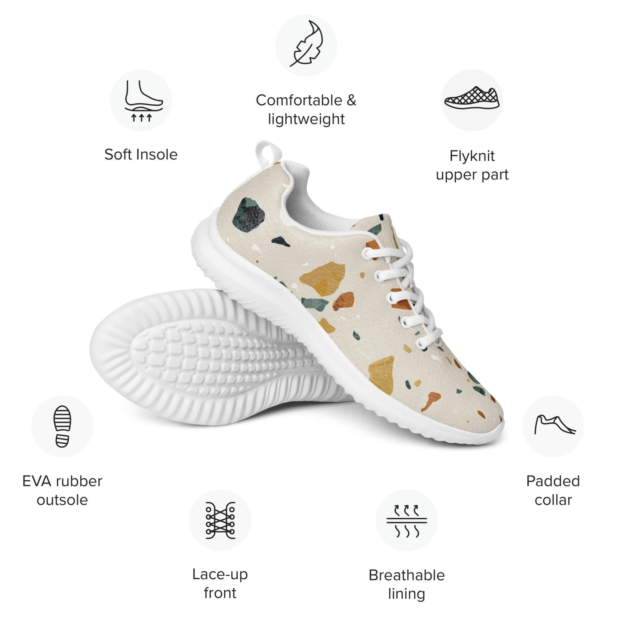 Performance-Laufschuhe Damen - Seitenansicht links mit atmungsaktivem Flyknit-Material