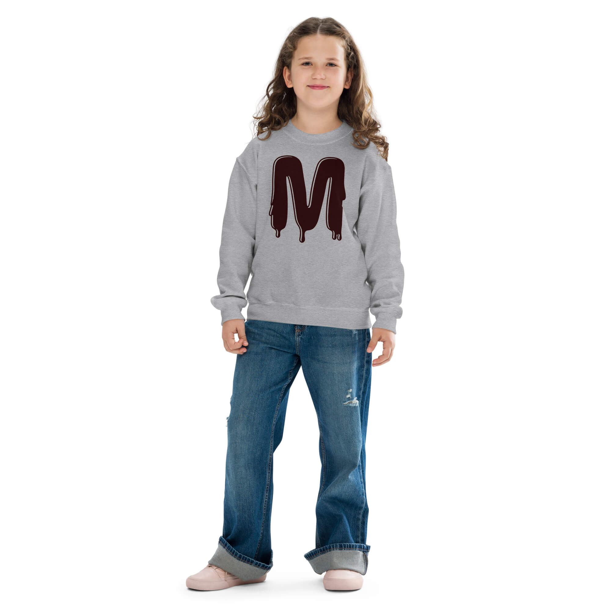 Kinder Sweatshirt grau Unisex - Perfekt für Schule und Freizeit